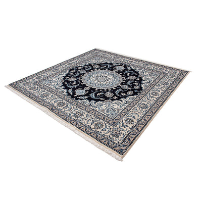 Tapis persan - Nain carré  - 198 x 196 cm - bleu foncé