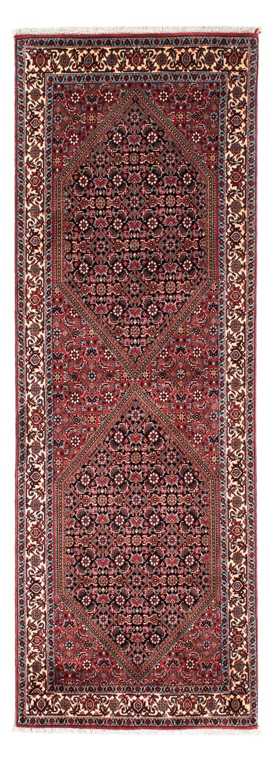 Tapis de couloir Tapis persan - Bidjar - 211 x 71 cm - rouge foncé