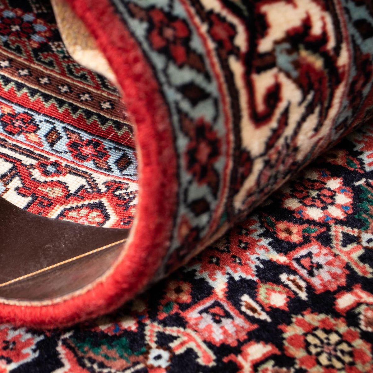 Tapis de couloir Tapis persan - Bidjar - 211 x 71 cm - rouge foncé