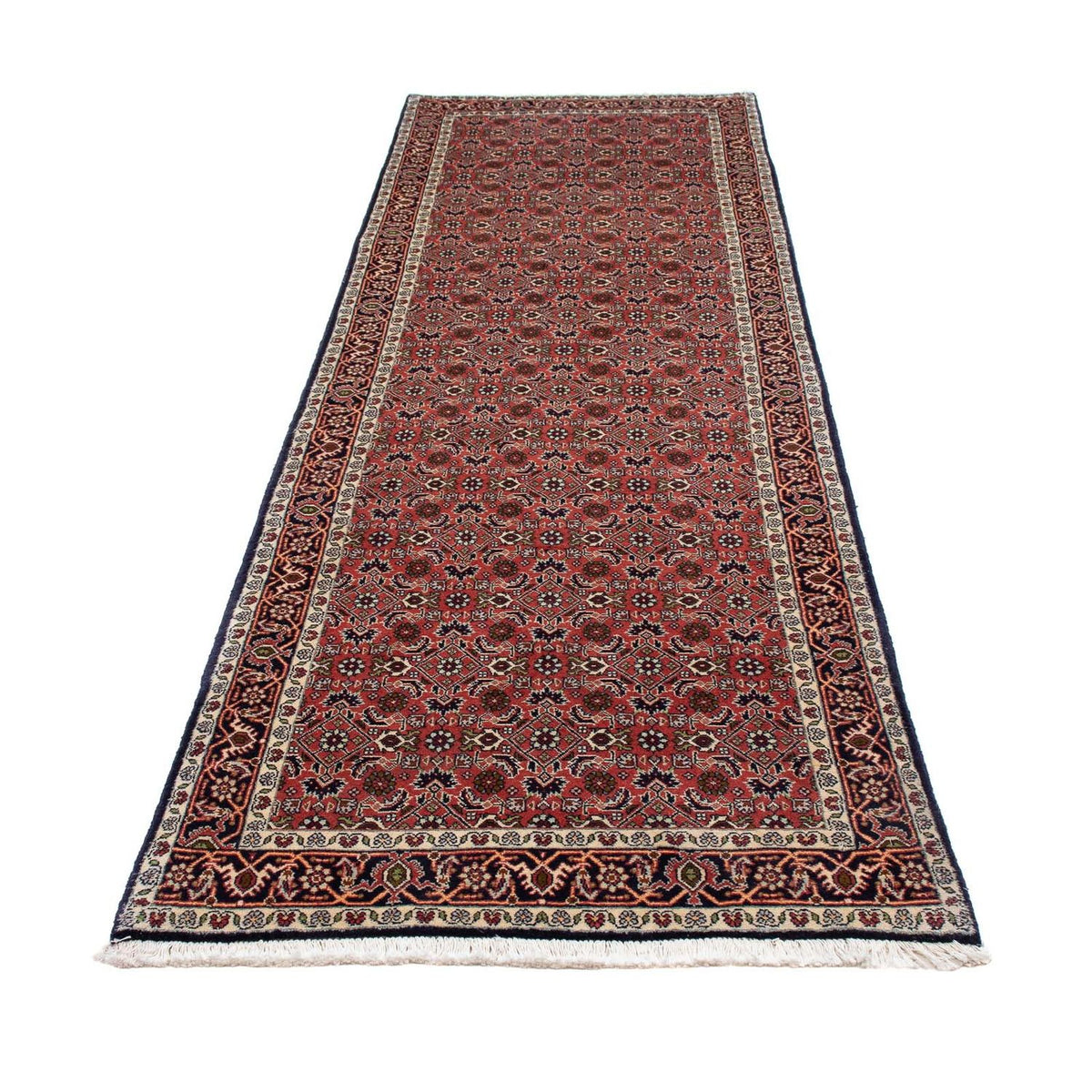 Tapis de couloir Tapis persan - Bidjar - 291 x 84 cm - rouge foncé