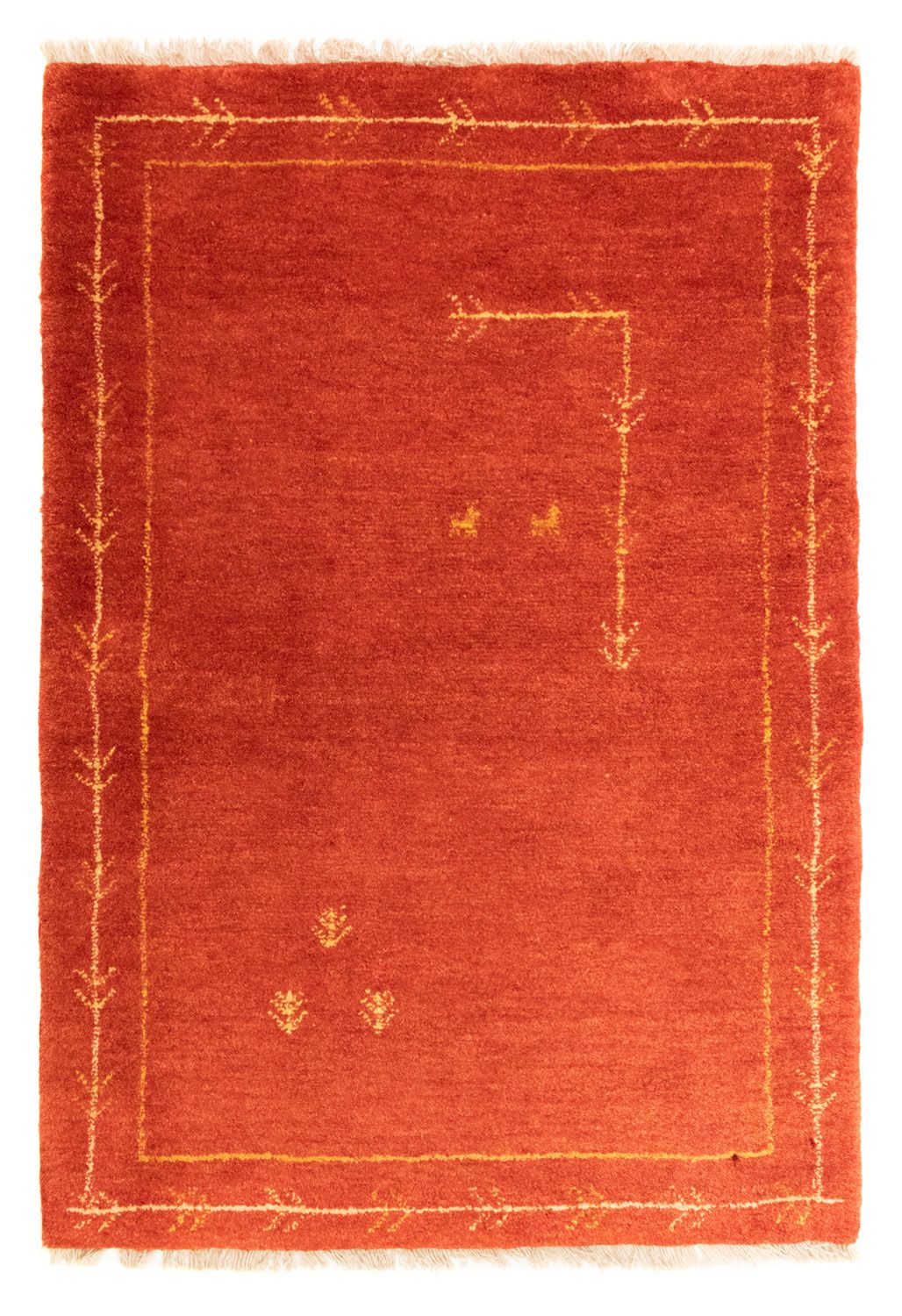 Tapis Gabbeh - Persan - 126 x 85 cm - rouge