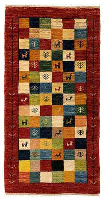 Tapis Gabbeh - Persan - 136 x 72 cm - rouge foncé