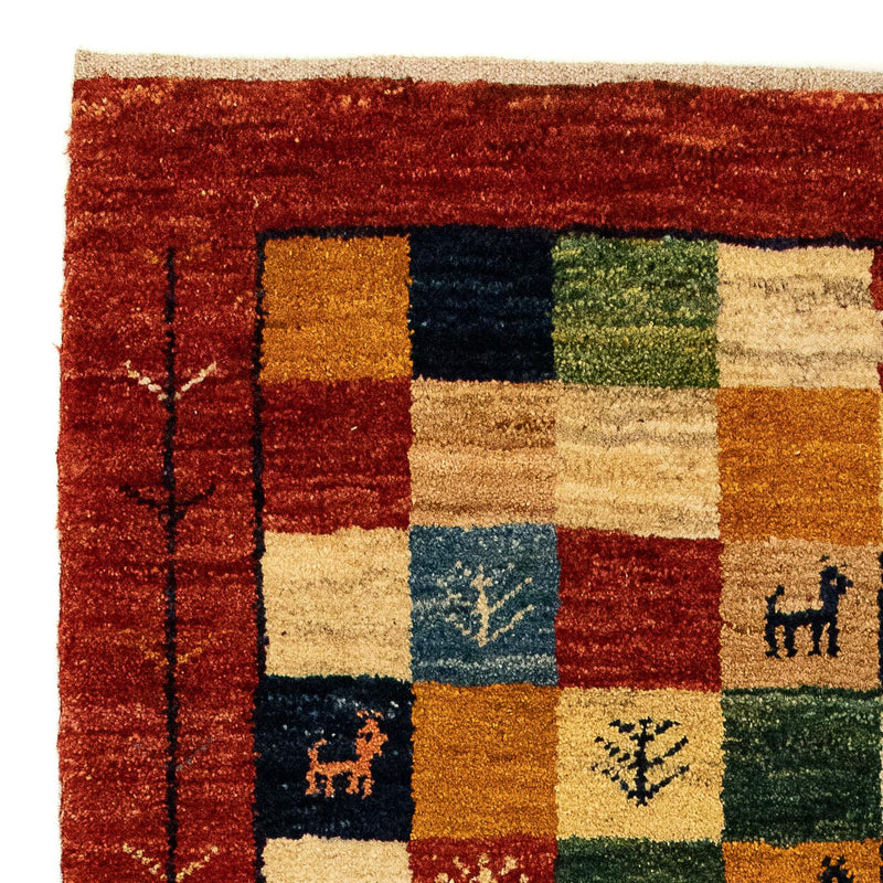 Tapis Gabbeh - Persan - 136 x 72 cm - rouge foncé