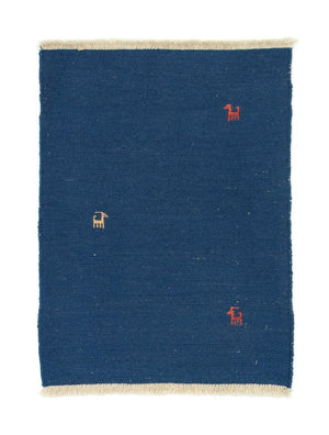 Tapis Gabbeh - Persan - 86 x 63 cm - bleu foncé