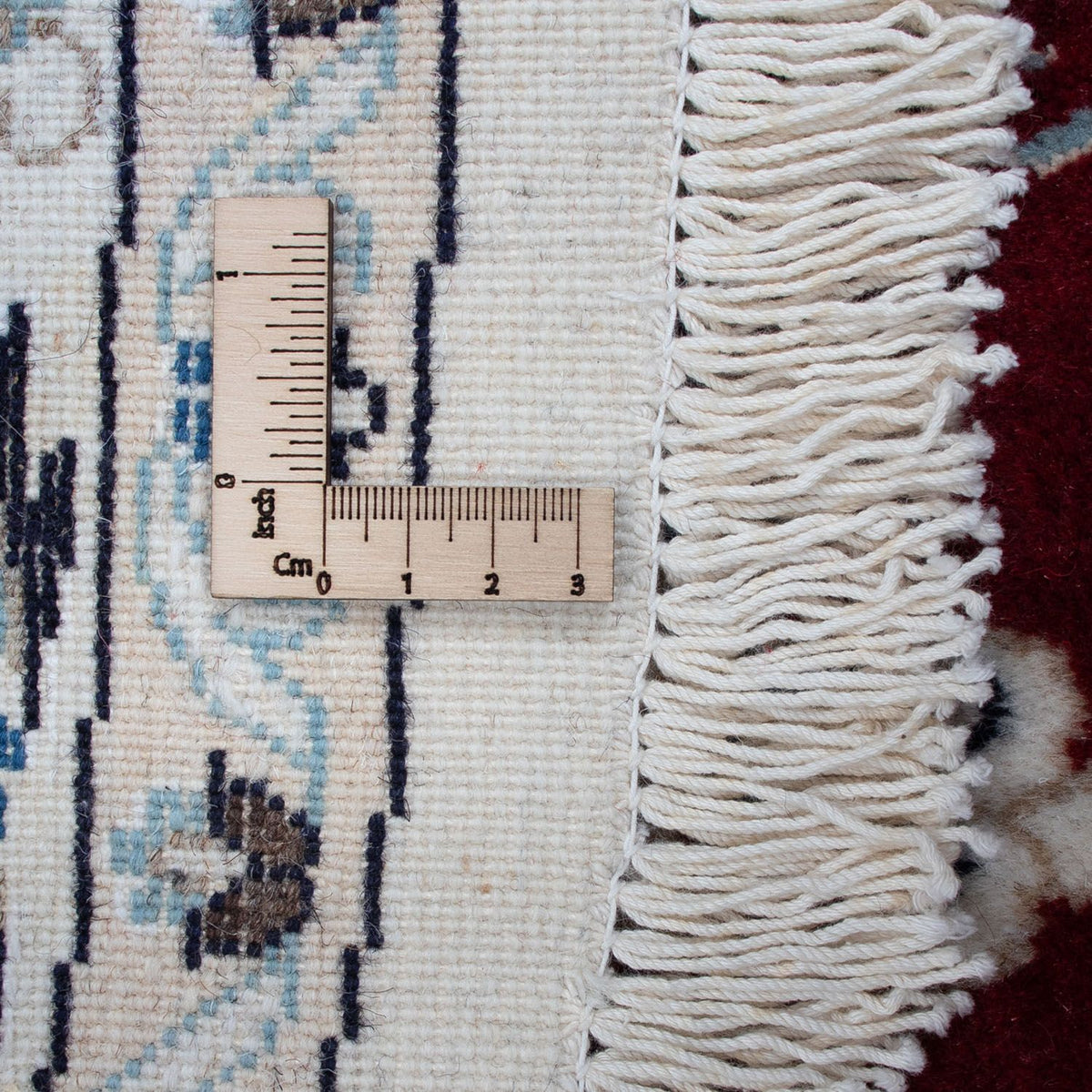 Tapis persan - Nain ronde  - 250 x 250 cm - rouge foncé