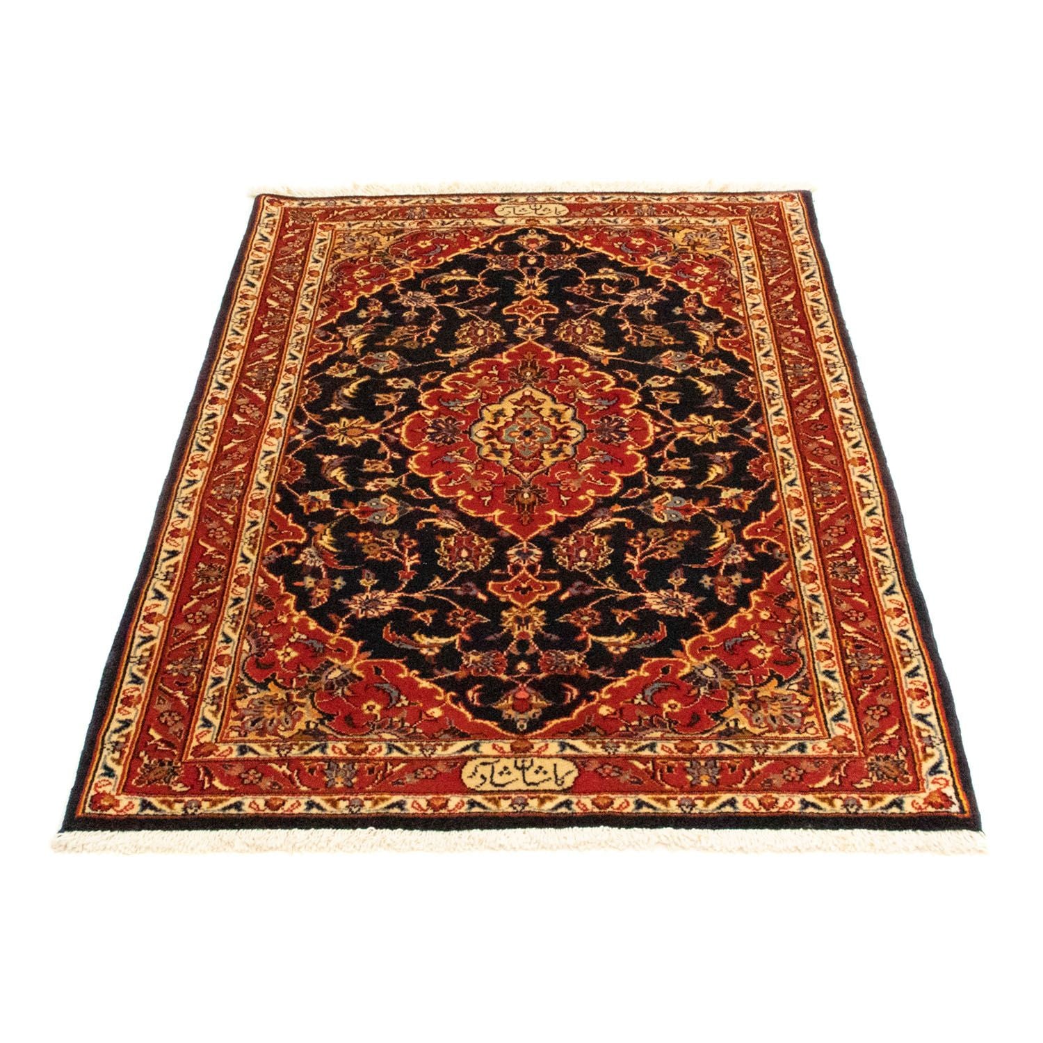 Tapis persan - Keshan - 115 x 83 cm - bleu foncé