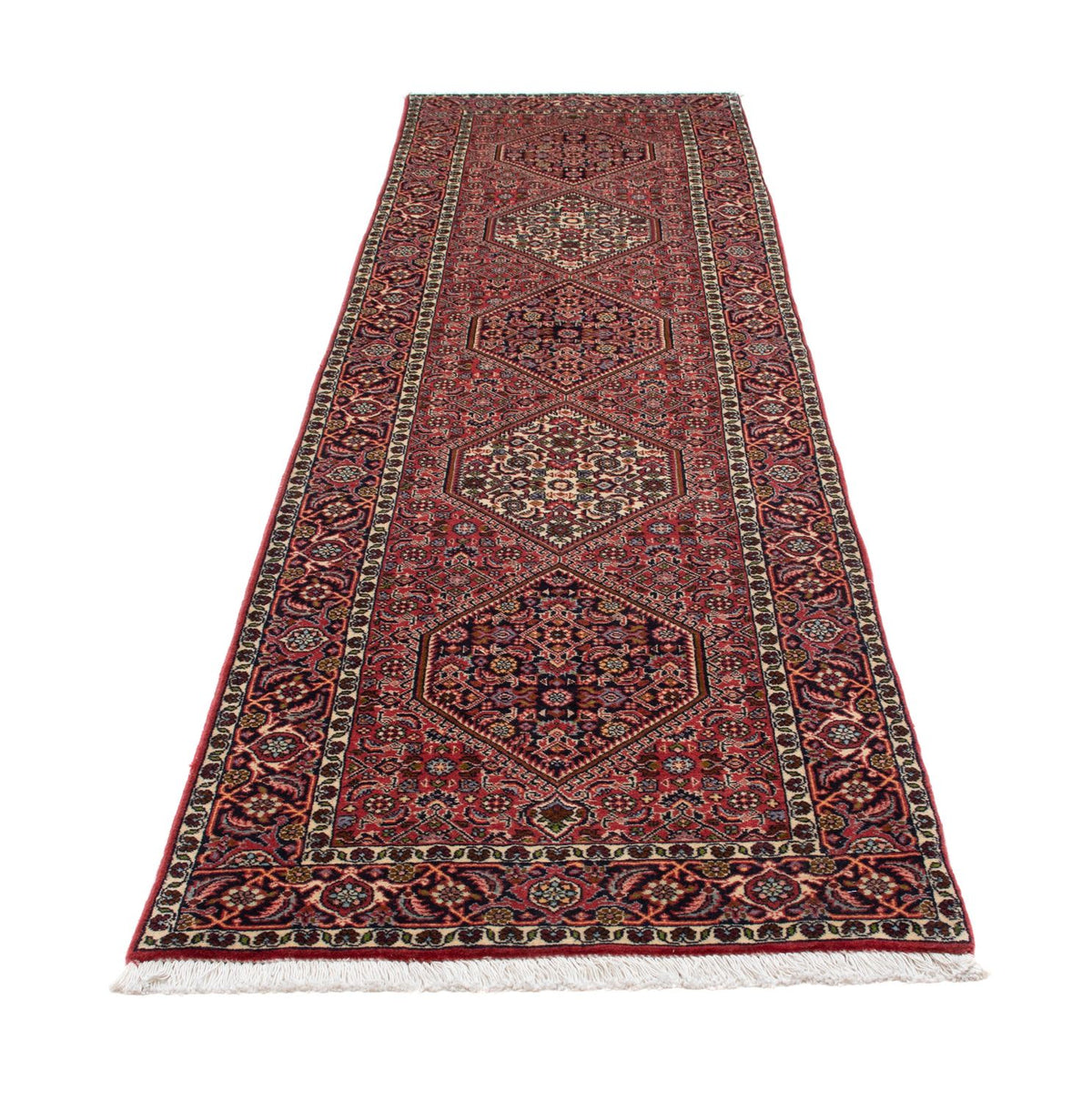 Tapis de couloir Tapis persan - Bidjar - 295 x 82 cm - rouge clair