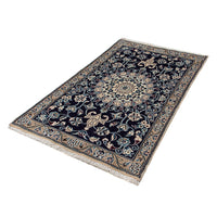 Tapis persan - Nain - 134 x 88 cm - bleu foncé