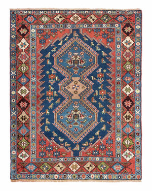 Tapis persan - Nomadic - 136 x 105 cm - rouge clair