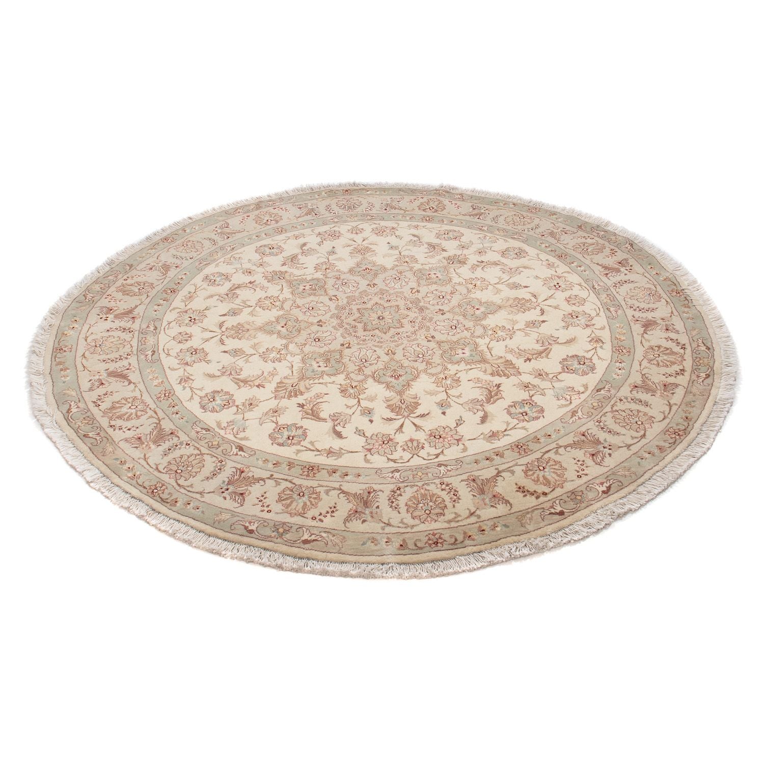 Tapis persan - Tabriz - Royal ronde  - 146 x 146 cm - beige