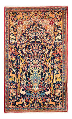 Tapis persan - Ghom - 217 x 134 cm - bleu foncé