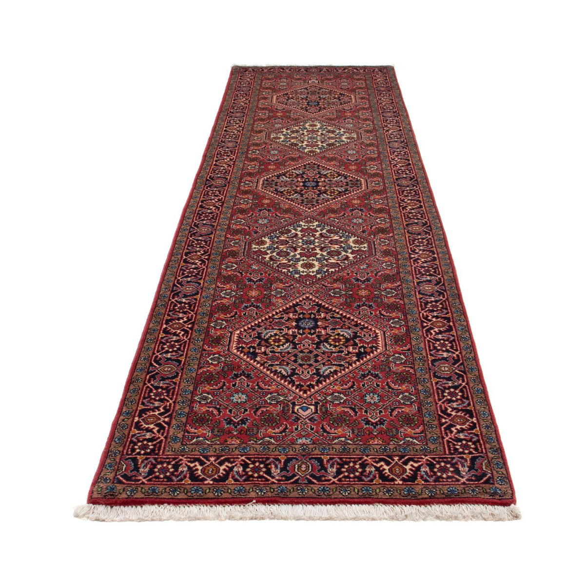 Tapis de couloir Tapis persan - Bidjar - 305 x 82 cm - rouge clair