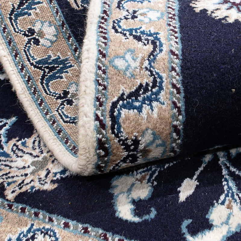 Tapis persan - Nain - 144 x 97 cm - bleu foncé
