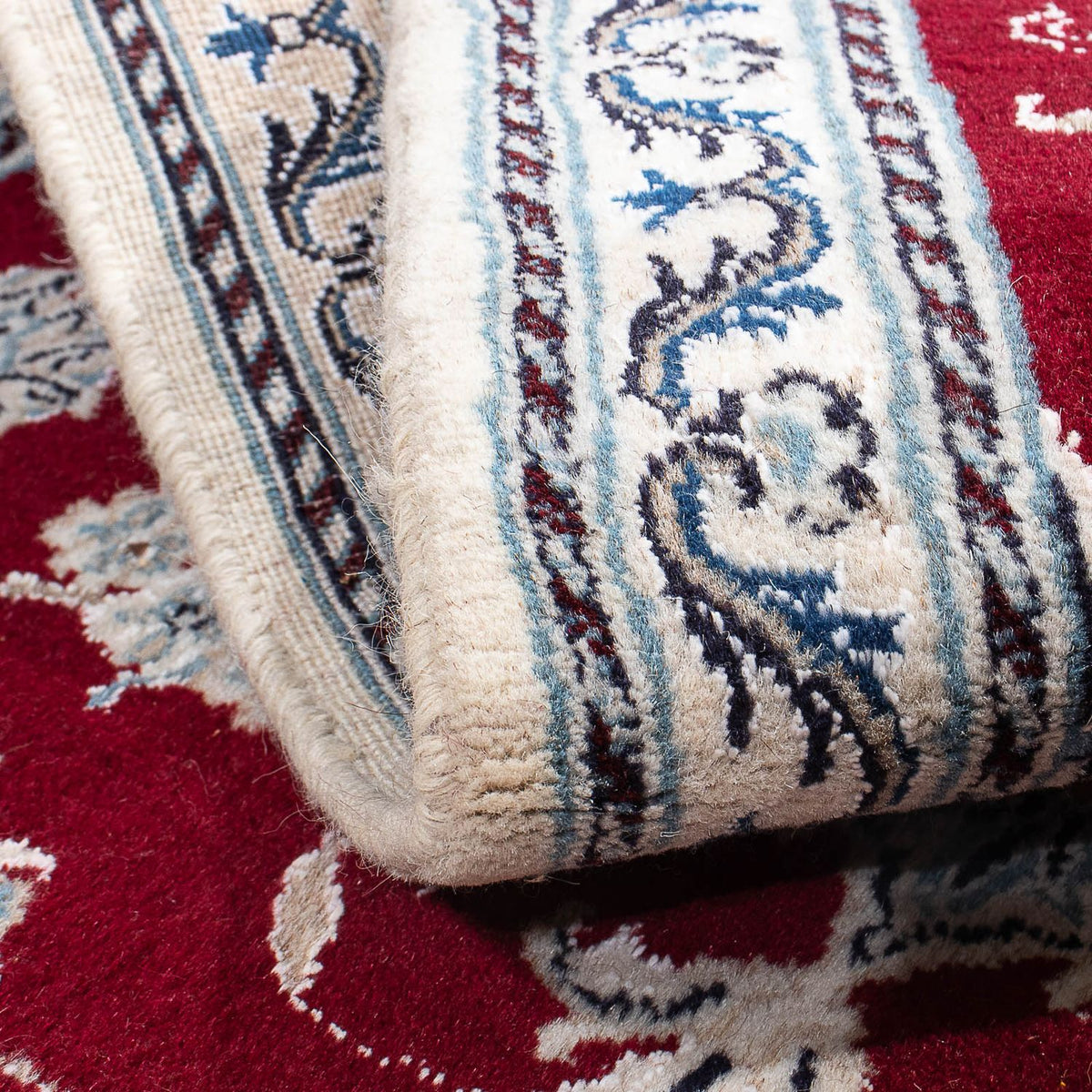 Tapis persan - Nain - 142 x 95 cm - rouge foncé