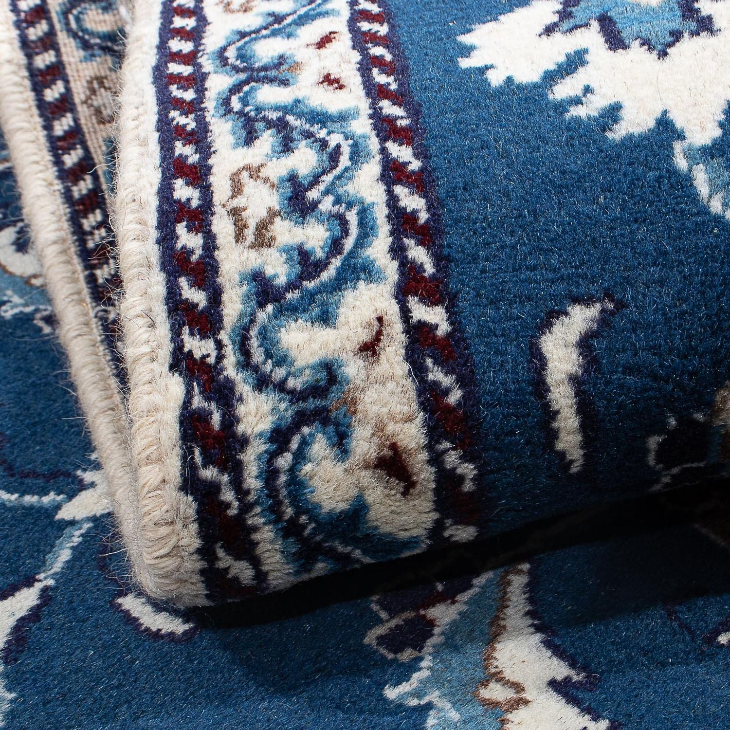 Tapis persan - Nain - 135 x 90 cm - bleu foncé