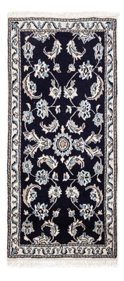 Tapis persan - Nain - 142 x 66 cm - bleu foncé