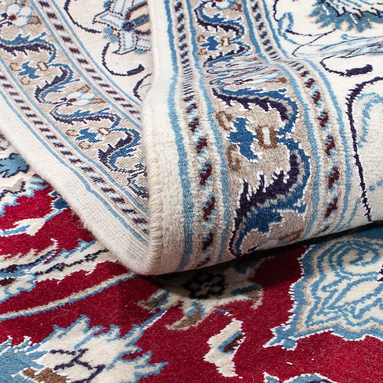 Tapis persan - Nain - 298 x 193 cm - rouge foncé