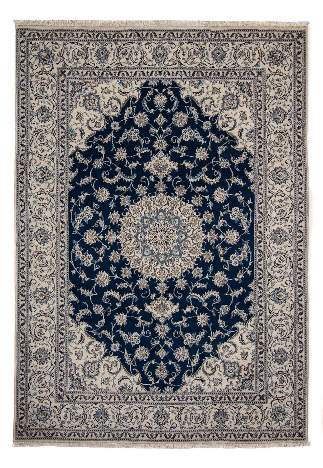 Tapis persan - Nain - 345 x 244 cm - bleu foncé