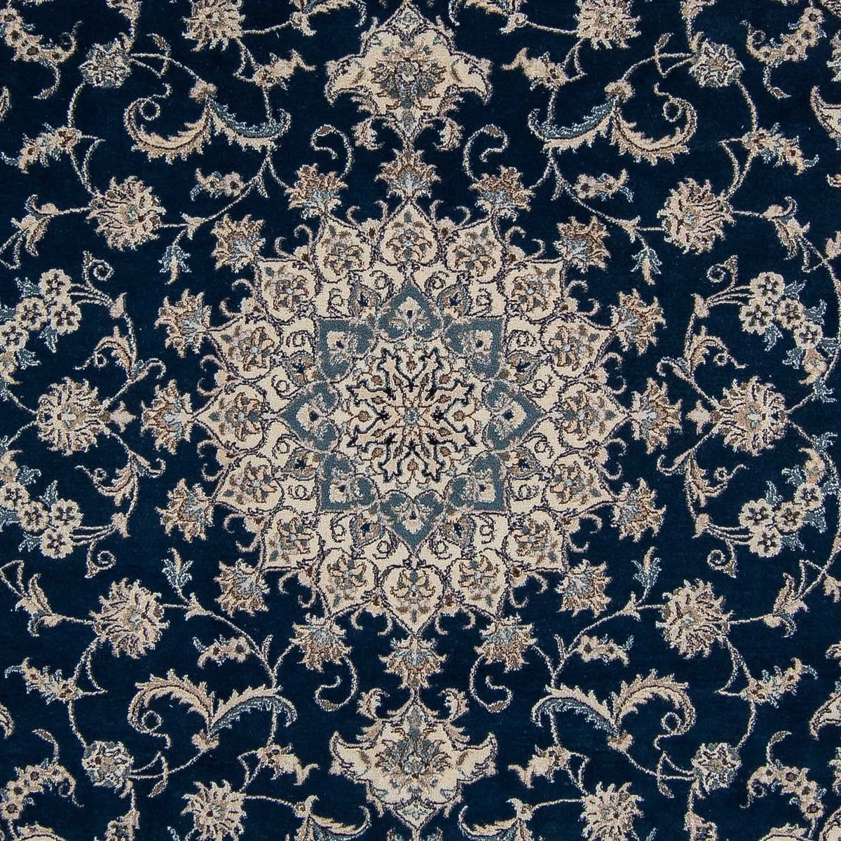 Tapis persan - Nain - 345 x 244 cm - bleu foncé
