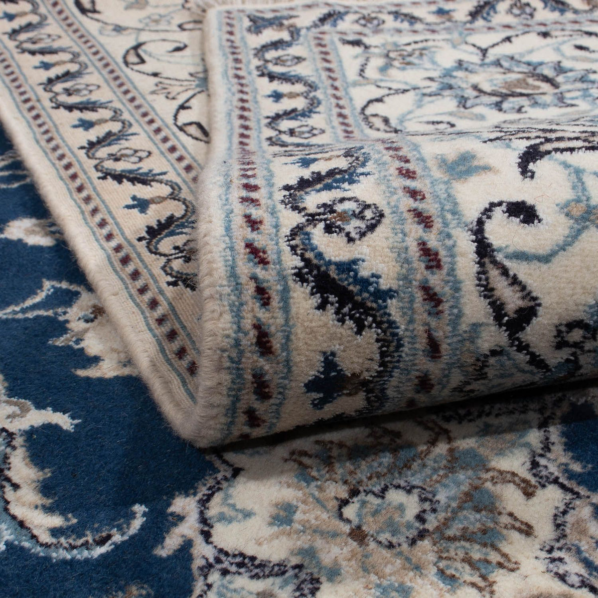 Tapis persan - Nain - 345 x 244 cm - bleu foncé