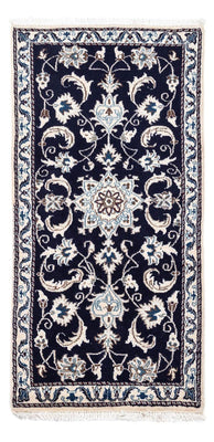 Tapis persan - Nain - 136 x 68 cm - bleu foncé