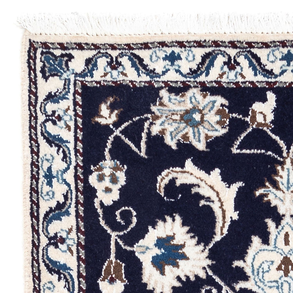 Tapis persan - Nain - 136 x 68 cm - bleu foncé