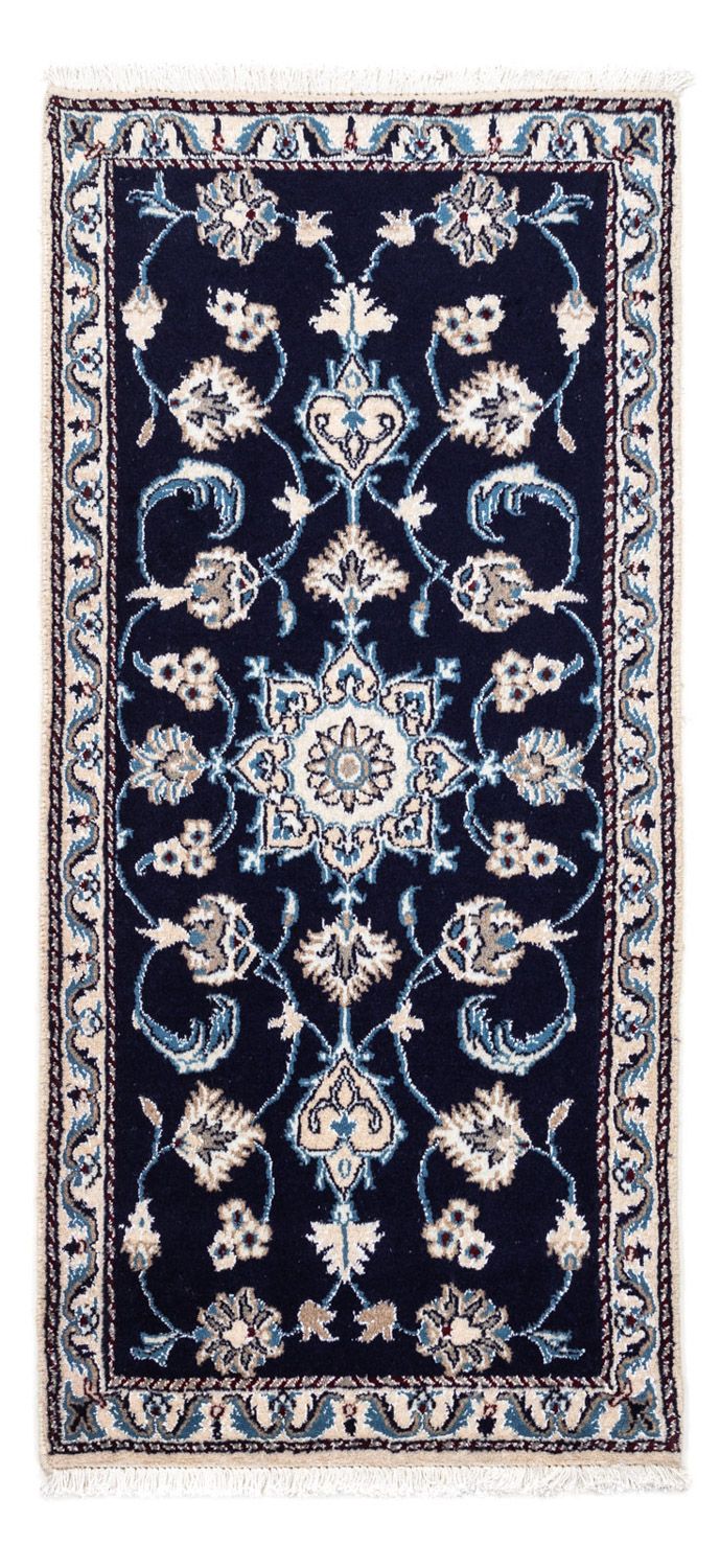 Tapis persan - Nain - 141 x 67 cm - bleu foncé