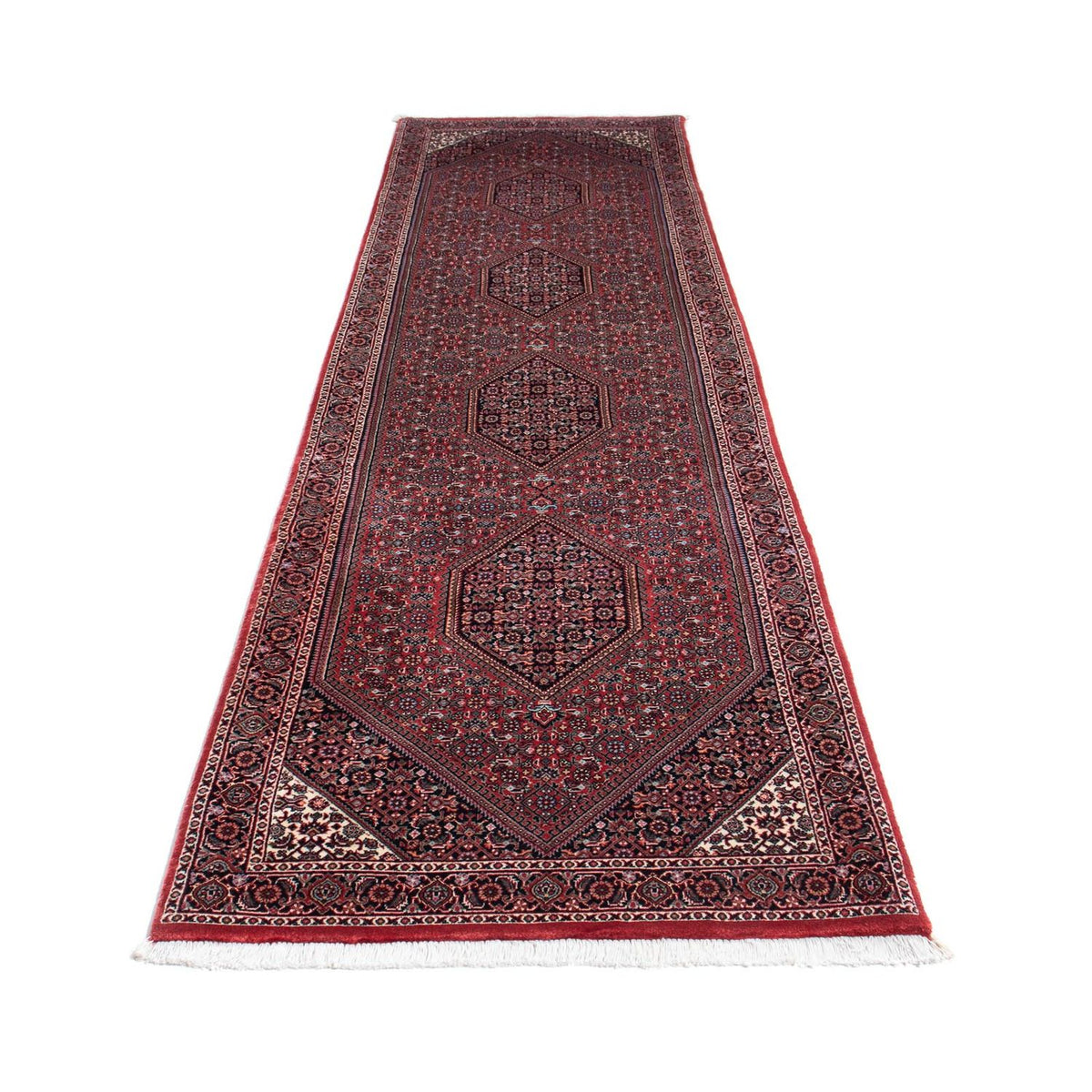 Tapis de couloir Tapis persan - Bidjar - 324 x 83 cm - rouge