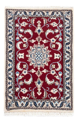 Tapis persan - Nain - 90 x 60 cm - rouge foncé