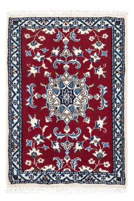 Tapis persan - Nain - 90 x 60 cm - rouge foncé