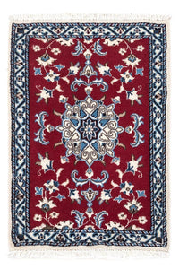 Tapis persan - Nain - 90 x 60 cm - rouge foncé