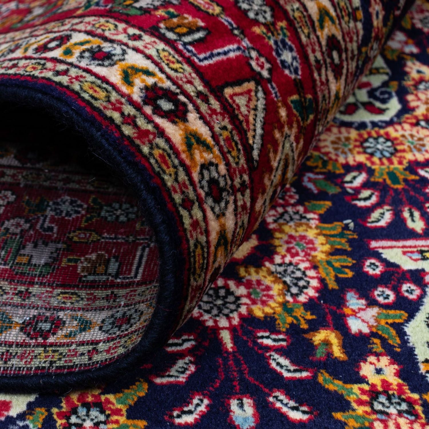 Tapis persan - Tabriz - Royal - 300 x 198 cm - bleu foncé