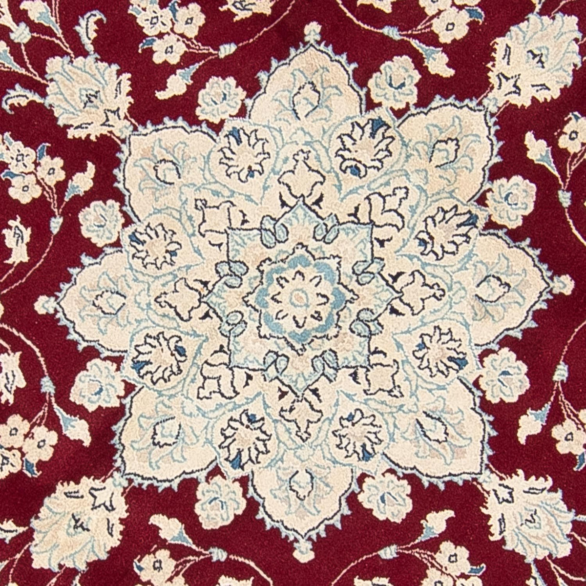Tapis persan - Nain ronde  - 245 x 245 cm - rouge foncé