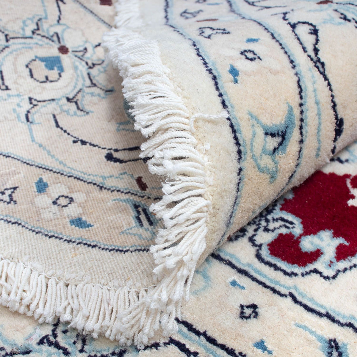 Tapis persan - Nain ronde  - 245 x 245 cm - rouge foncé