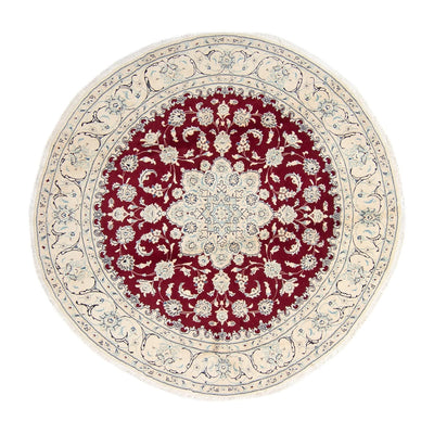 Tapis persan - Nain ronde  - 245 x 245 cm - rouge foncé