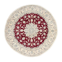 Tapis persan - Nain ronde  - 245 x 245 cm - rouge foncé