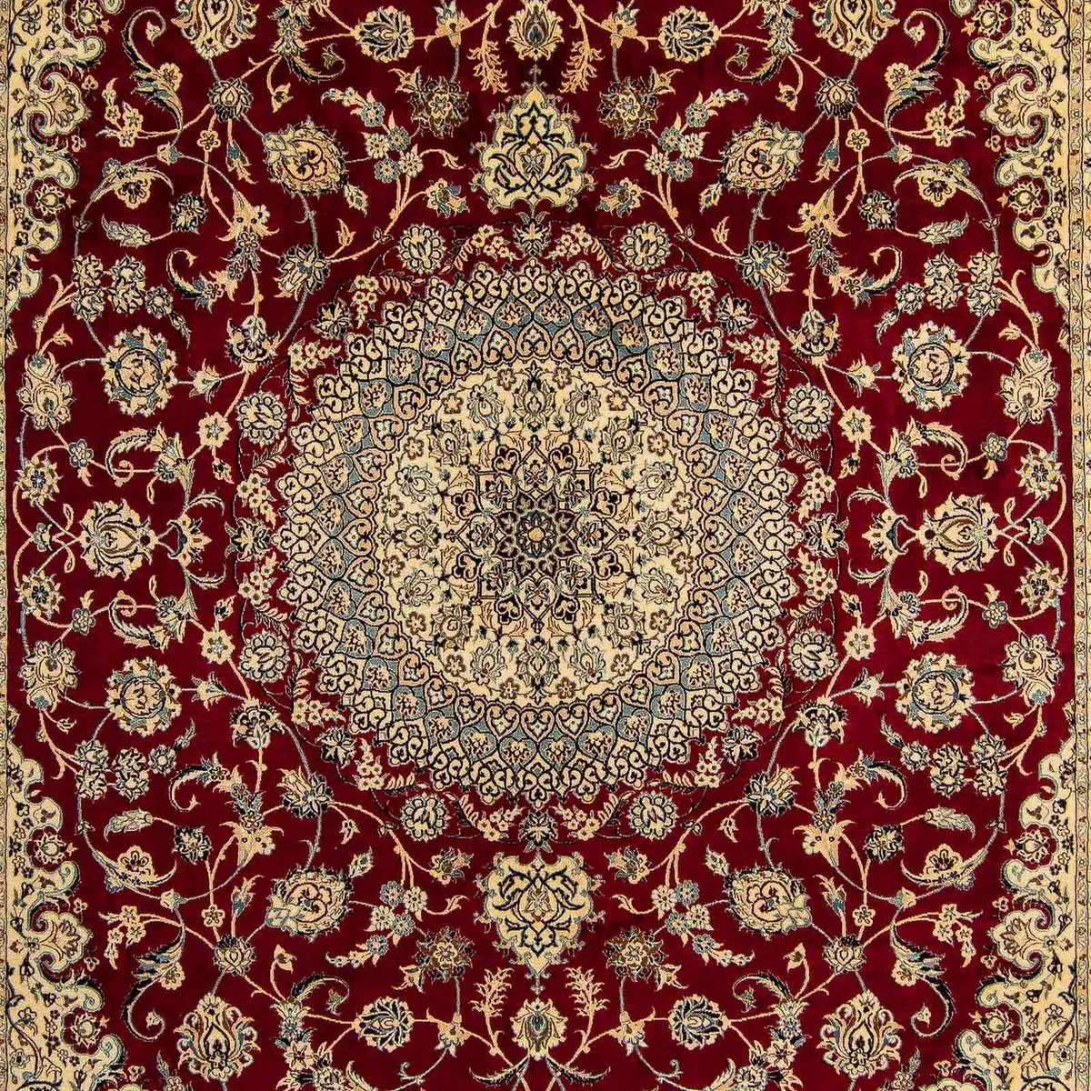 Tapis persan - Nain - Royal - 408 x 300 cm - rouge foncé