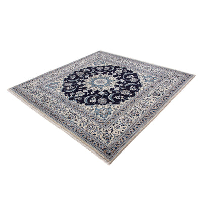 Tapis persan - Nain carré  - 198 x 192 cm - bleu foncé