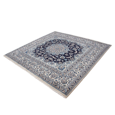 Tapis persan - Nain carré  - 196 x 195 cm - bleu foncé