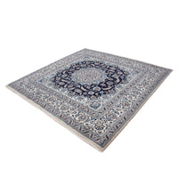 Tapis persan - Nain carré  - 196 x 195 cm - bleu foncé