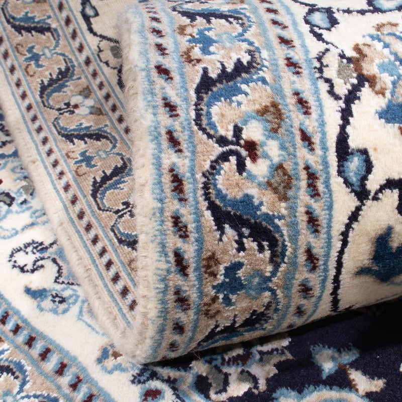 Tapis persan - Nain carré  - 196 x 195 cm - bleu foncé