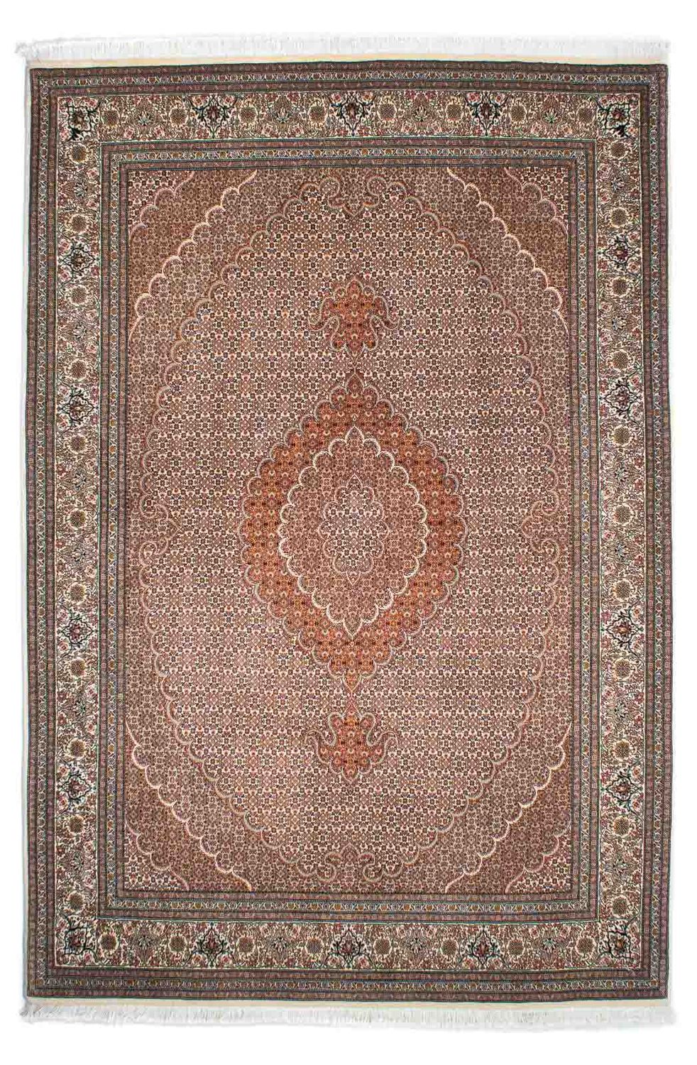 Tapis persan - Tabriz - 246 x 170 cm - marron clair