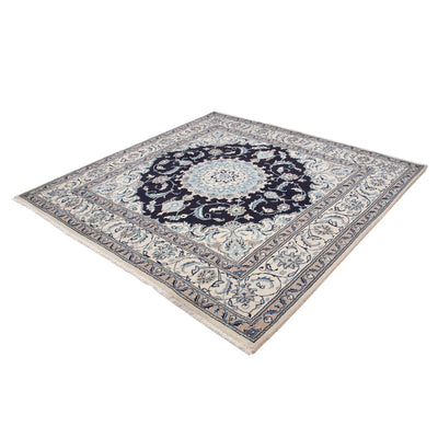 Tapis persan - Nain carré  - 196 x 194 cm - bleu foncé