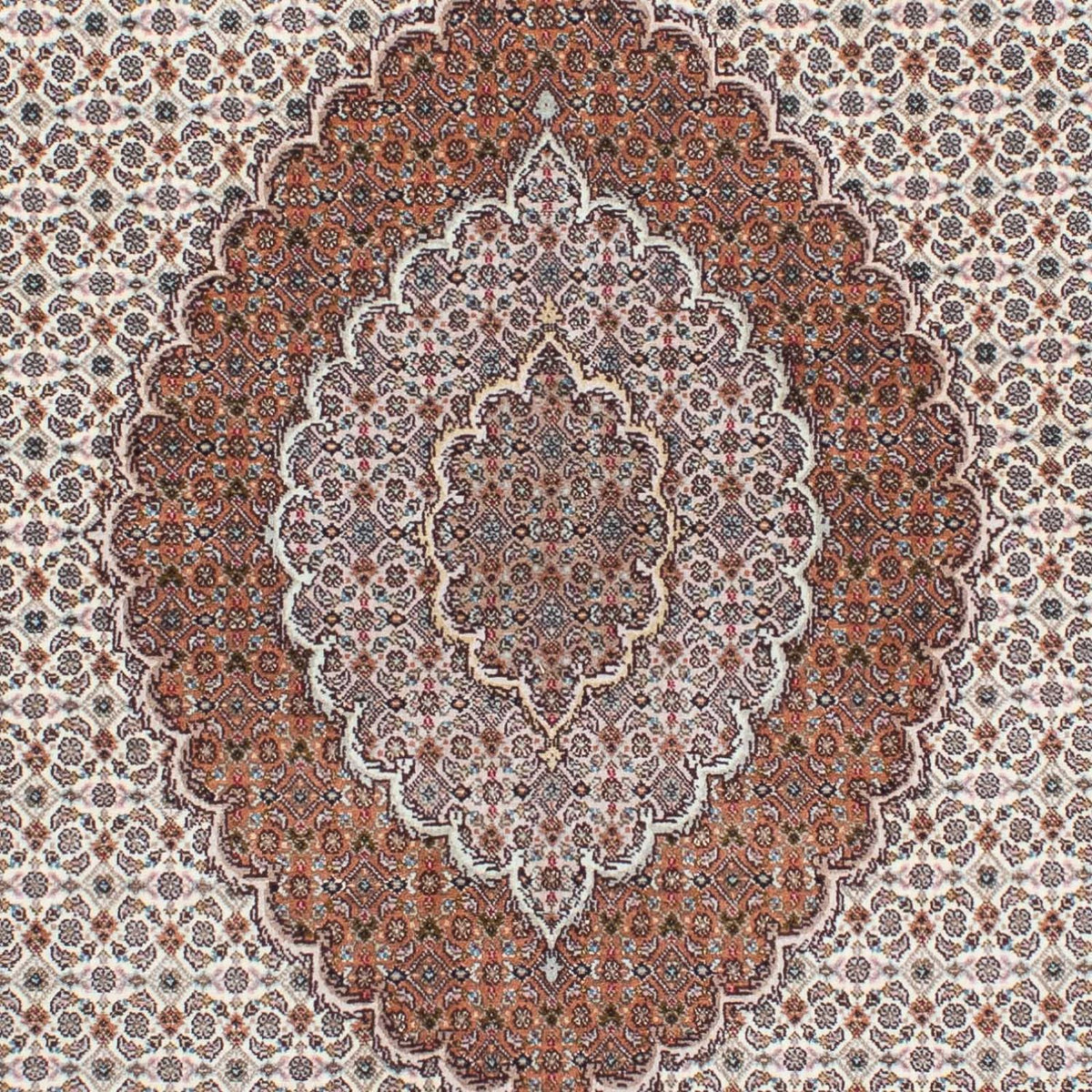 Tapis persan - Tabriz - 212 x 153 cm - marron clair