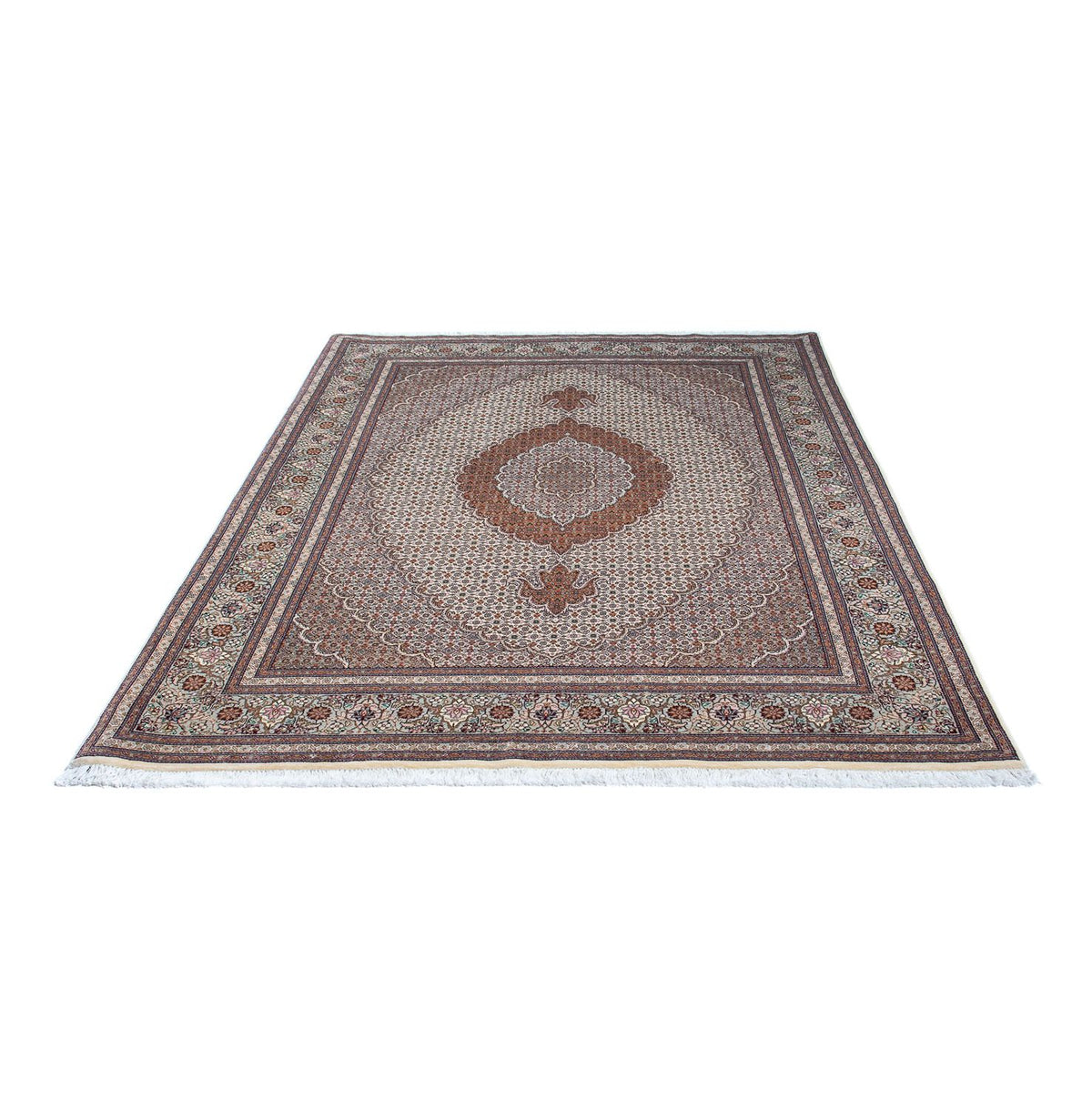 Tapis persan - Tabriz - 212 x 153 cm - marron clair
