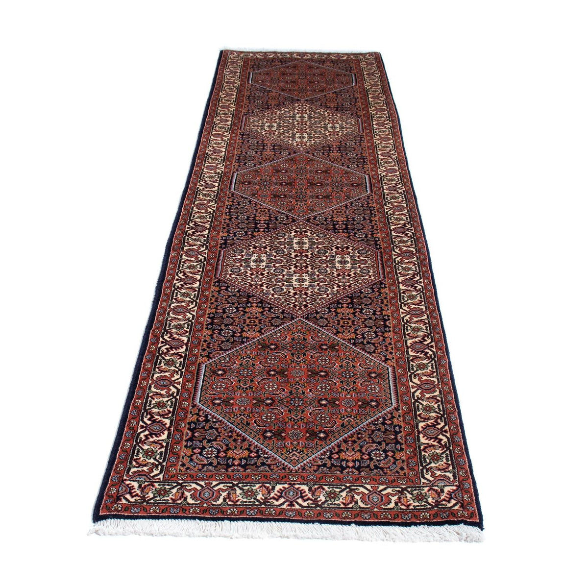 Tapis de couloir Tapis persan - Bidjar - 291 x 70 cm - bleu foncé