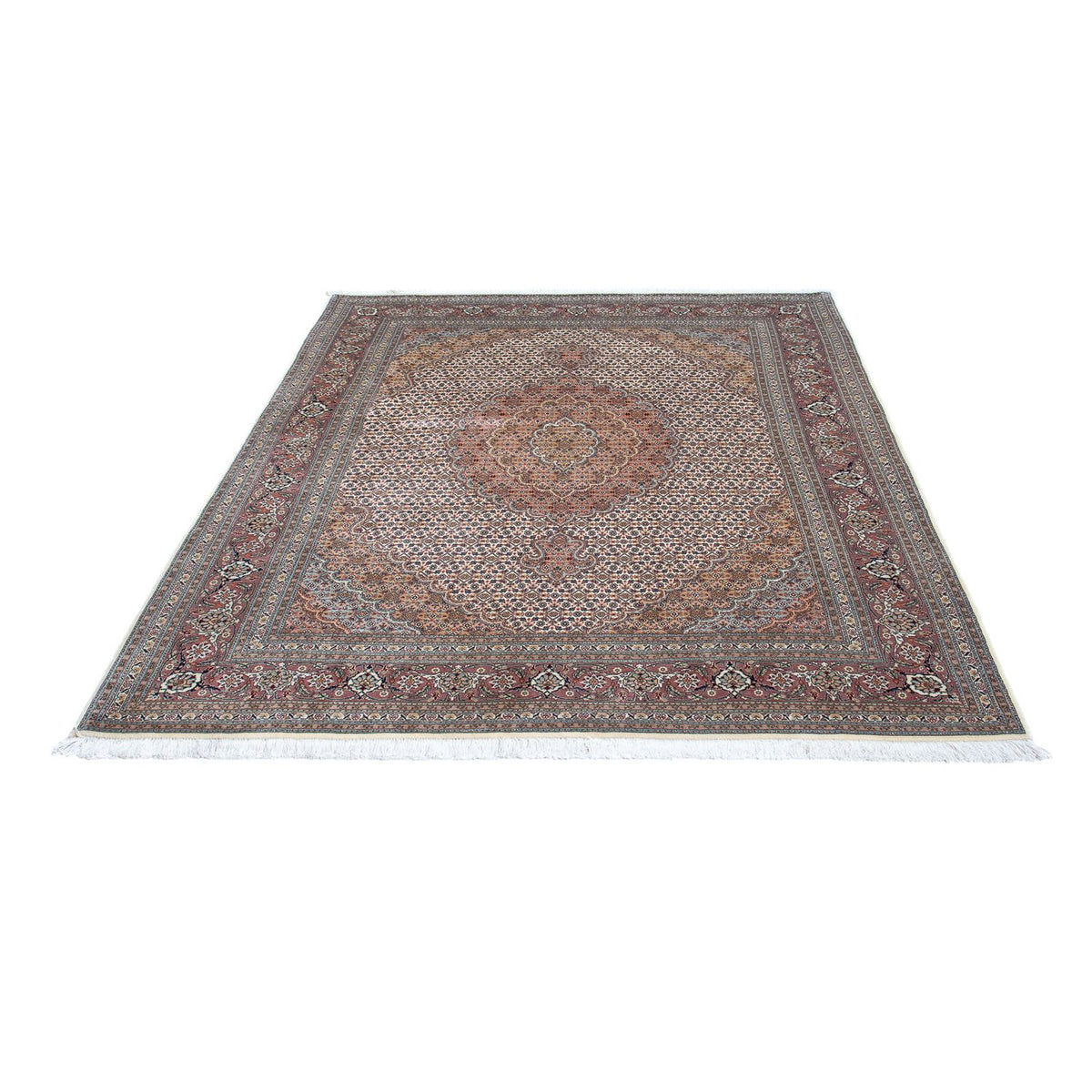 Tapis persan - Tabriz - 195 x 151 cm - marron clair