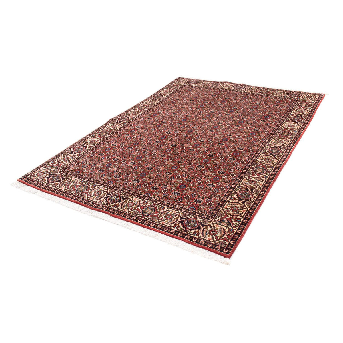Tapis persan - Bidjar - 205 x 141 cm - rouge foncé