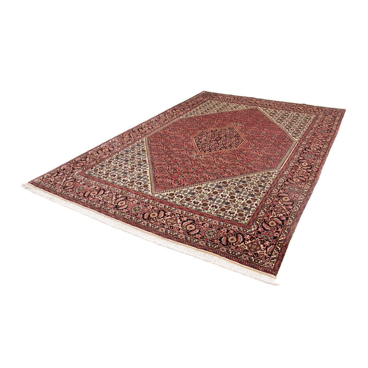 Tapis persan - Bidjar - 290 x 197 cm - rouge foncé
