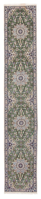 Tapis de couloir Tapis persan - Nain - Royal - 410 x 62 cm - vert